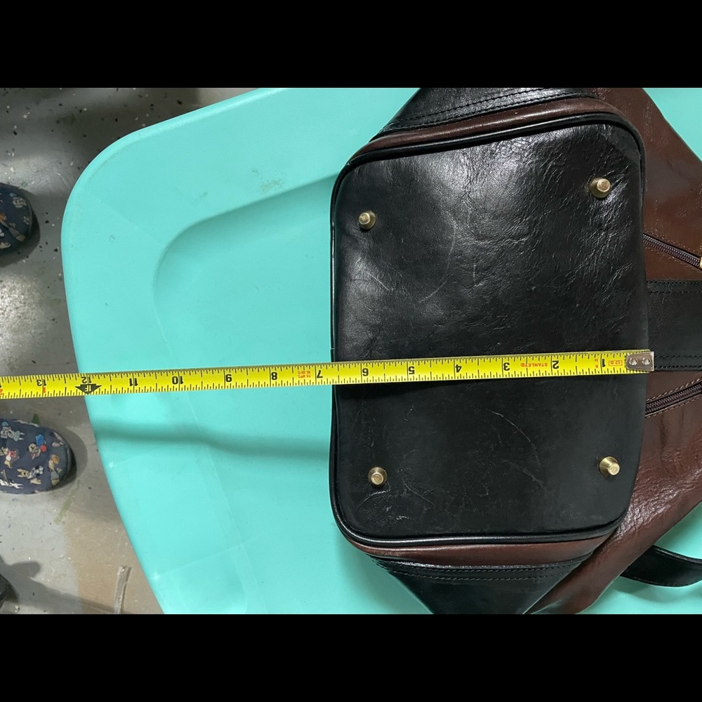valentina leather purse backpack brown and black - Picture 13 of 14